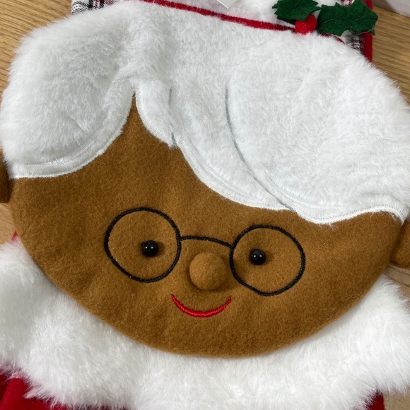 Rustic Christmas Stocking Mrs Santa Claus 3-D Country Plaid w Fur Hobby Lobby - Picture 3 of 7